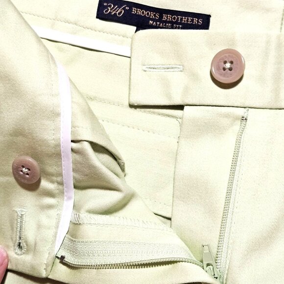 Brooks Brothers Womens Light Green 346 Natalie Fit Dress Pants Size 4 Cotton Ble - Picture 7 of 16
